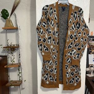 Fuzzy Leopard print Cardigan